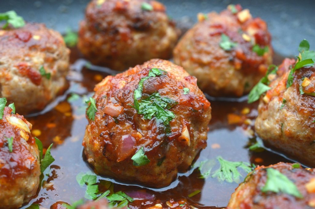 Asian Pork Meatballs With Ginger Honey Sauce Souffle Bombay