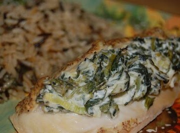 Spinach, Cream Cheese and Scallion Stuffed Chicken Breasts