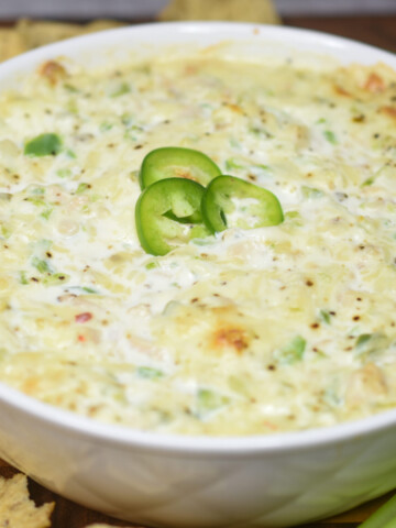 Hot from the oven Jalapeno Chicken Dip ready to enjoy
