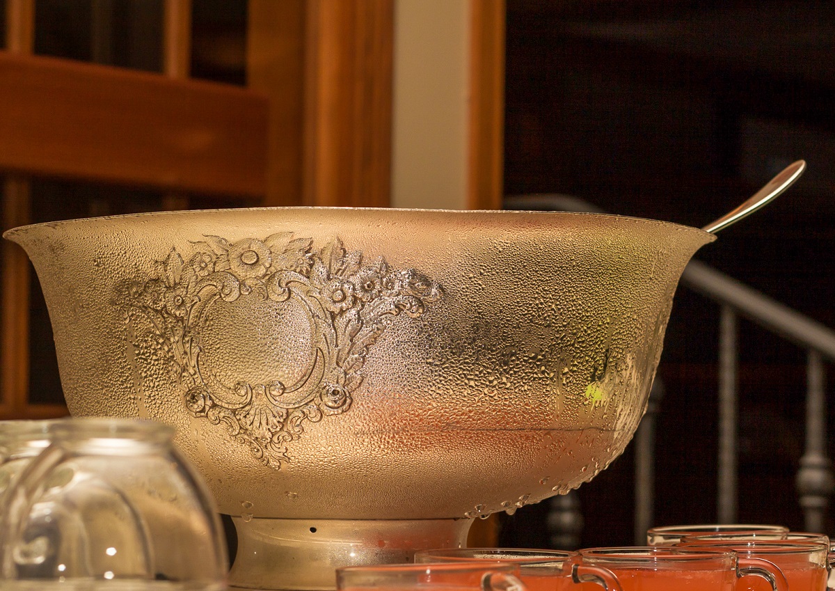 vintage silver punch bowl