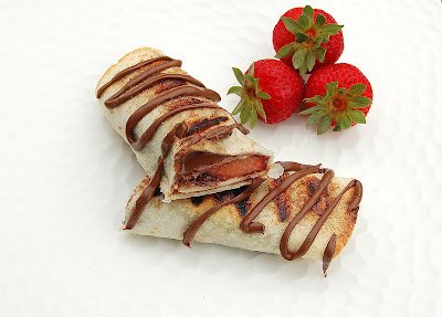 Grilled Nutella & Strawberry Tortilla Wraps