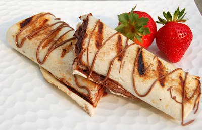 Grilled Nutella & Strawberry Tortilla Wraps