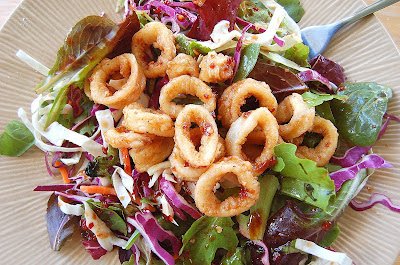 Asian Salad with Fried Calamari