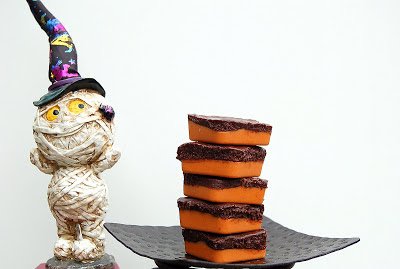  Halloweenie Chocolate and Peanut Butter Squares