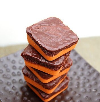Halloweenie Chocolate and Peanut Butter Squares