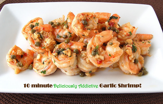 Lemon Spicy Garlic Shrimp with capers