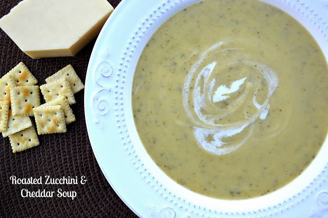 Roasted Zucchini Soup with Cheddar