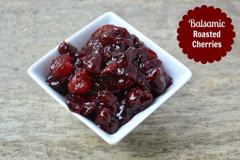 Balsamic Roasted Cherries with Goat Cheese