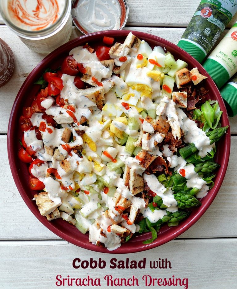 Cobb Salad with Homemade Sriracha Ranch Dressing