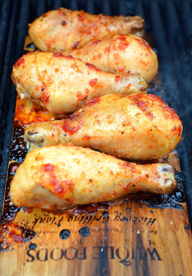 Grilled Wood Planked Chicken Legs