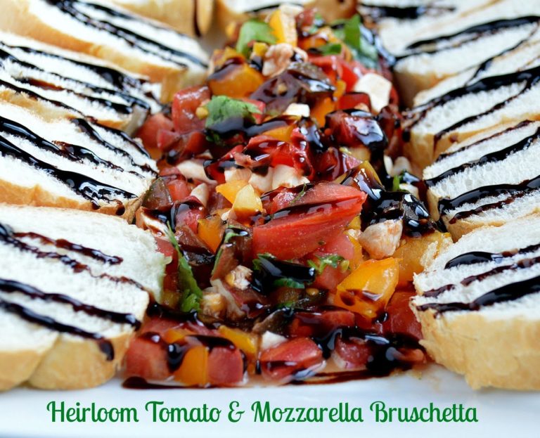 Heirloom Tomato & Mozzarella Cheese Bruschetta