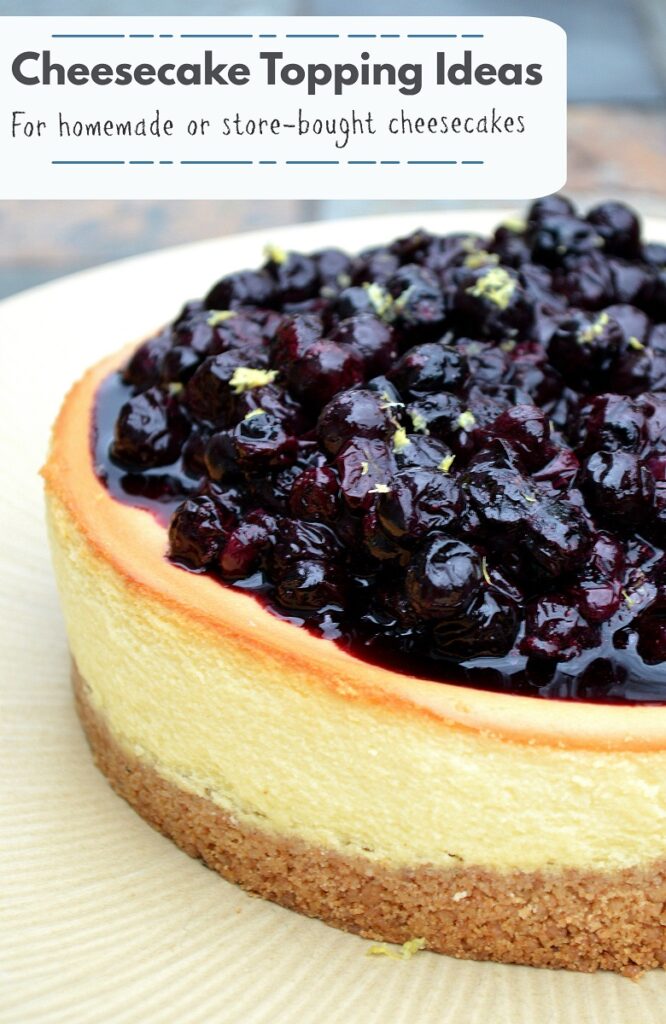 Blueberry Compote Topped Cheesecake on a plate