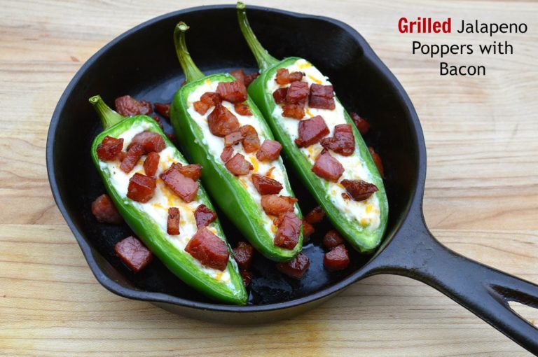 Grilled Jalapeno Poppers with Bacon Bits