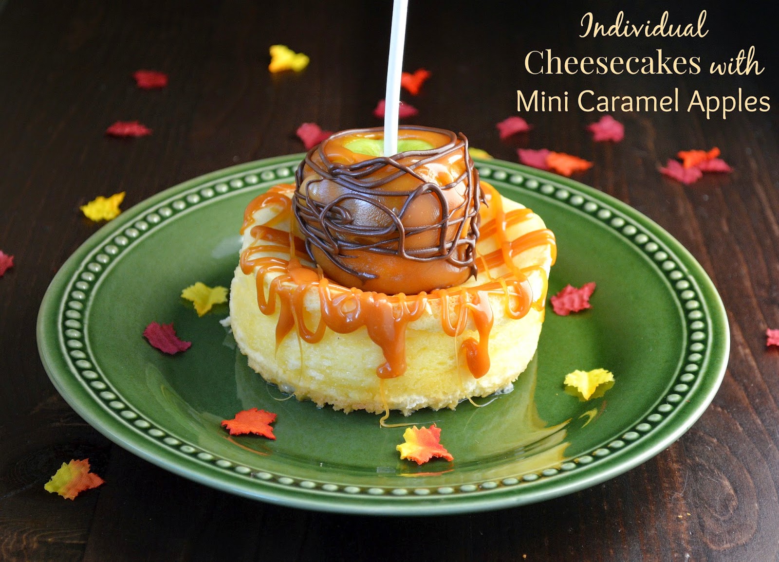 Mini Cheesecakes Topped With Mini Caramel Apples