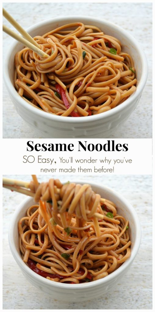 BEST recipe for Sesame Noodles - AMAZING, inexpensive and easy recipe for Sesame Noodles. Perfect side dish recipe for BBQ's and parties.