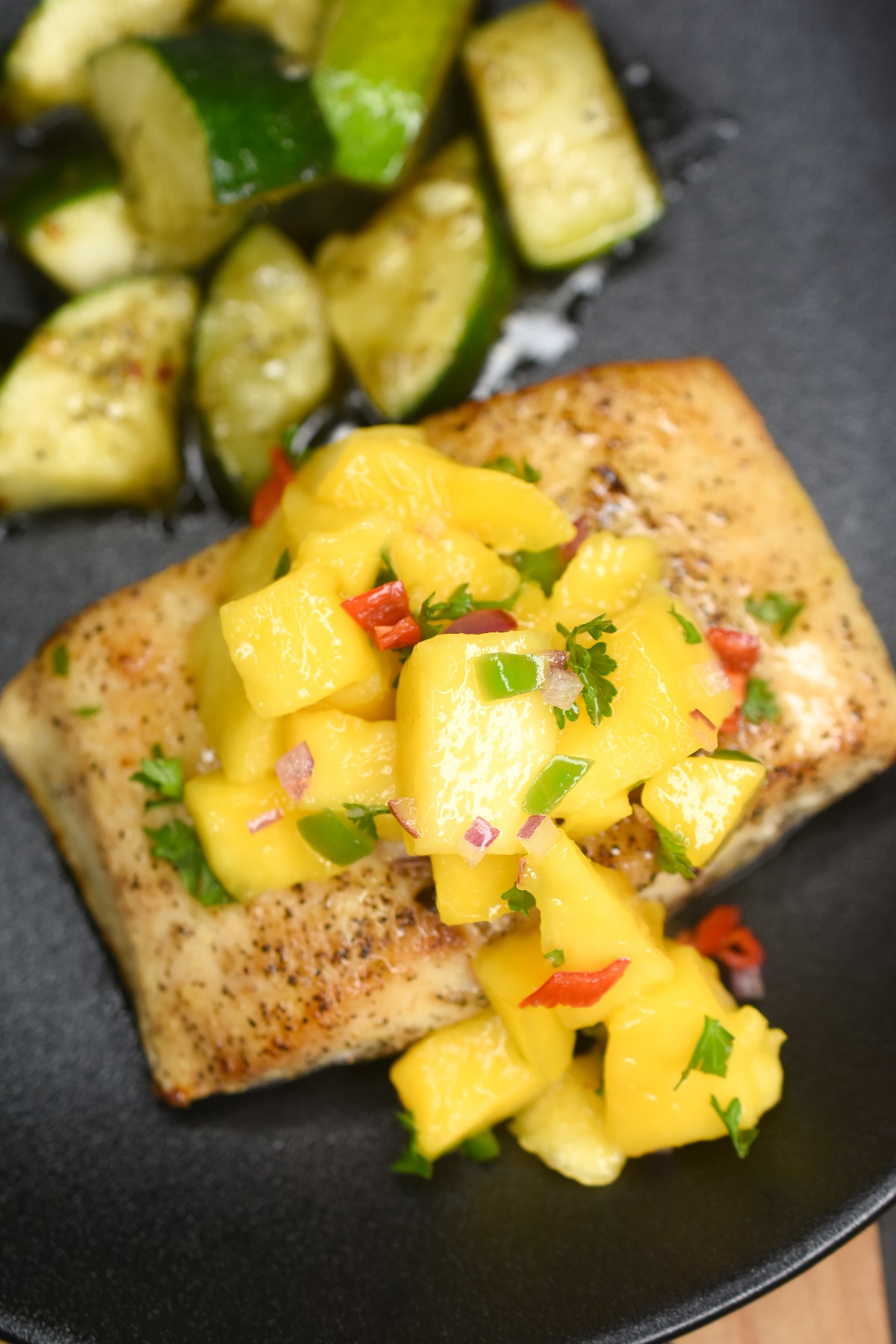 Mango Salsa on fish