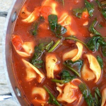 Amazing Garlic Spinach Tortellini Soup