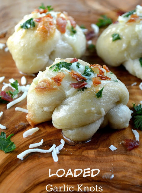 Garlic Knots with Cheese Bacon & Parsley
