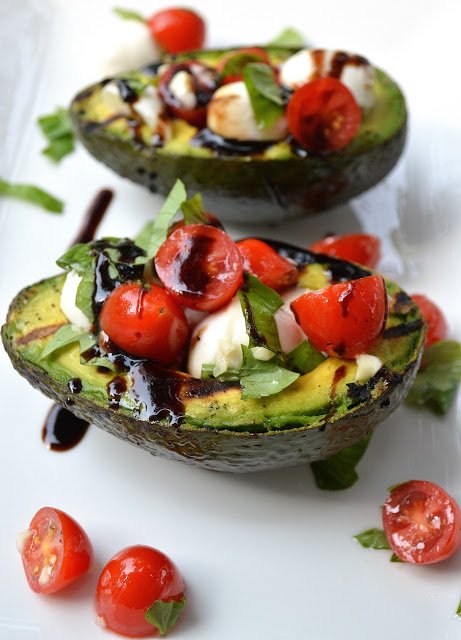 Grilled Avocado Caprese Salad