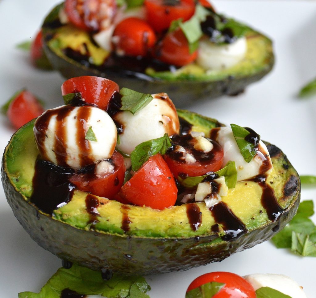 Grilled Caprese Salad Stuffed Avocado