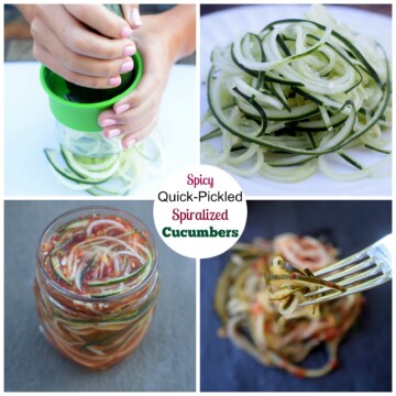 Spicy Quick Pickled Spiralized Cucumbers