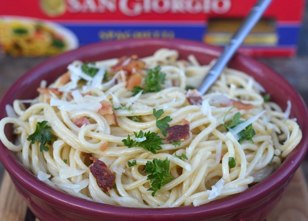 Creamy Bacon Parmesan Pasta #PastaforGood