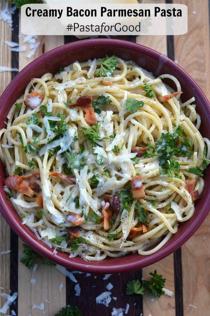 Creamy Parmesan Bacon Pasta #PastaforGood