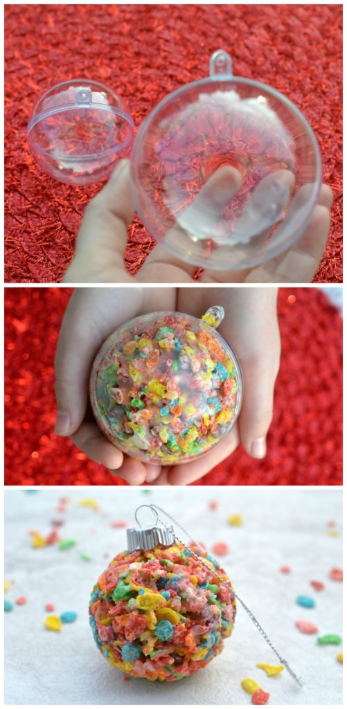 Fruity Pebbles Edible Christmas Ornaments