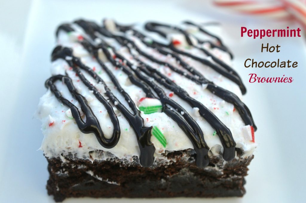 Peppermint Hot Chocolate Brownies 