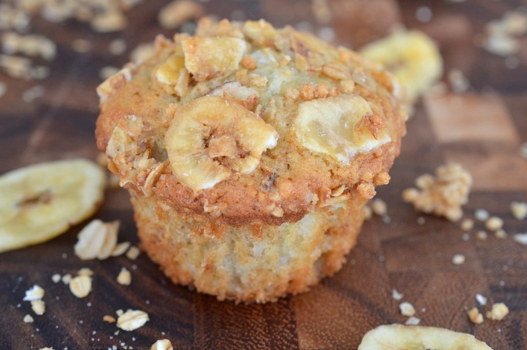 Nut Free Banana Crunch Muffins