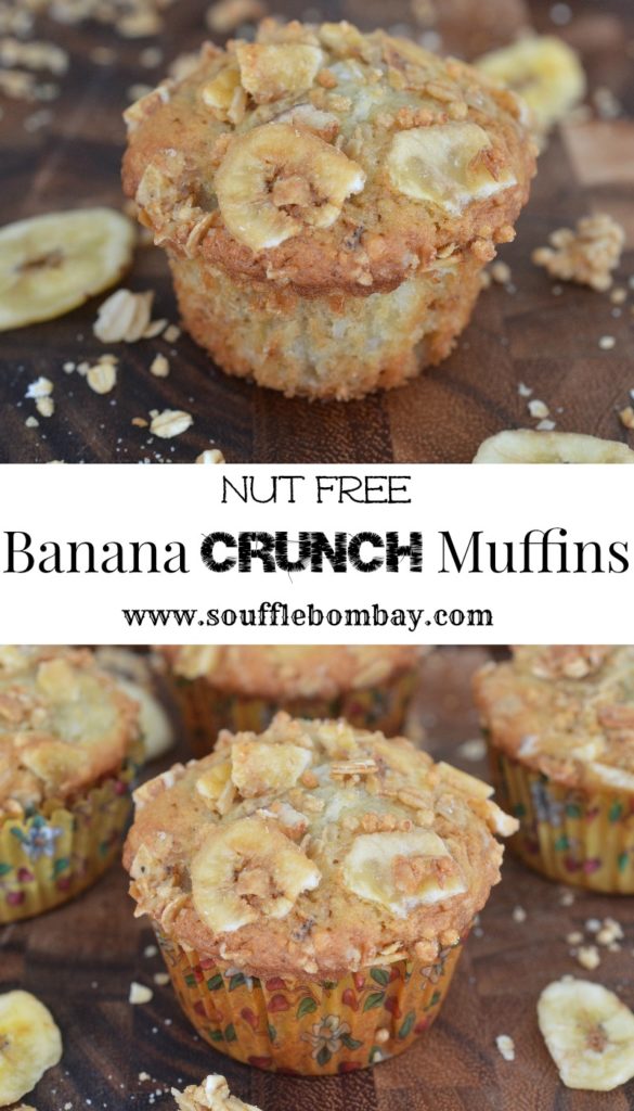 Nut Free Banana Crunch Muffins