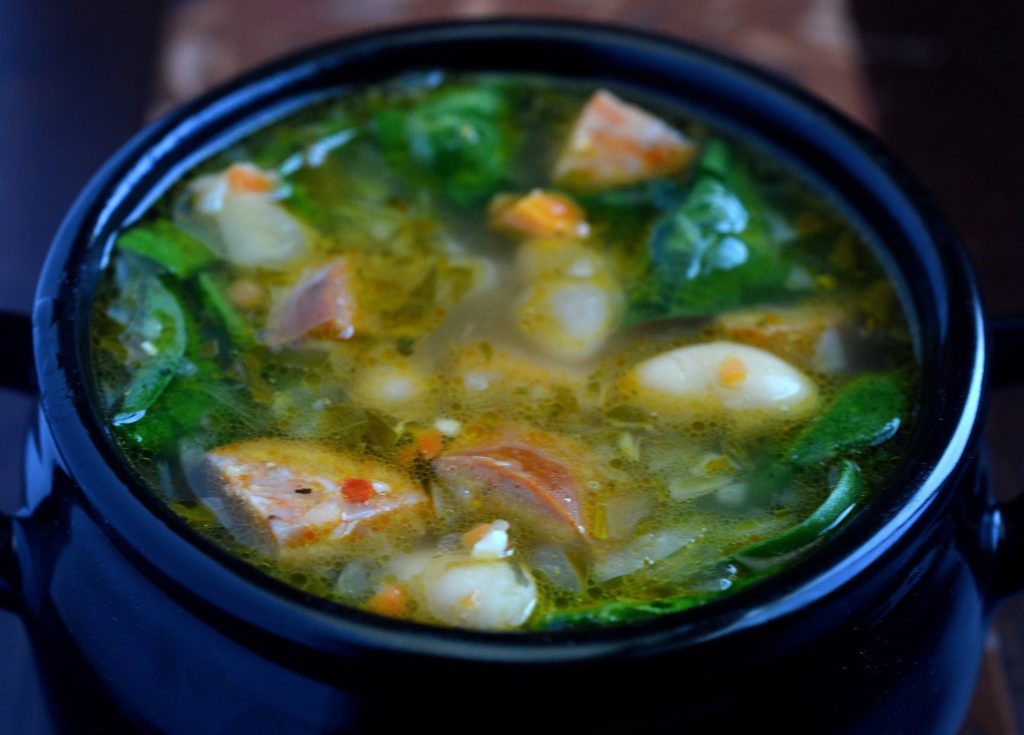 White Bean Spinach & Chorizo Soup Recipe