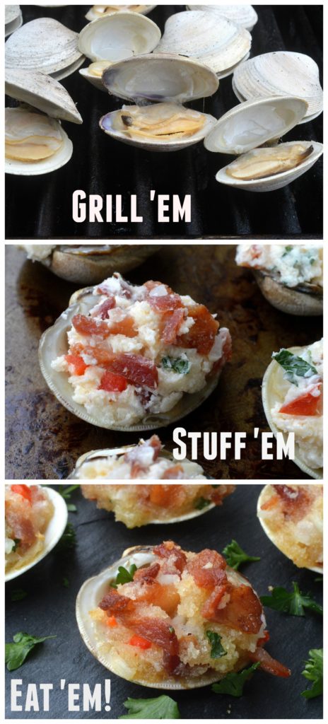 Stuffed Clams wit BACON! Easy made on the grill, always a party favorite! 