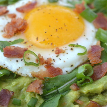 Avocado Breakfast Pizza with Bacon. No better way to start the day!