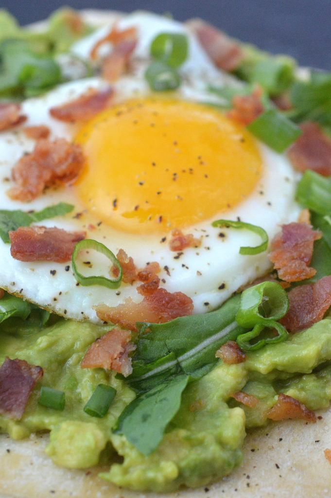 Avocado Breakfast Pizza with Bacon. No better way to start the day! 