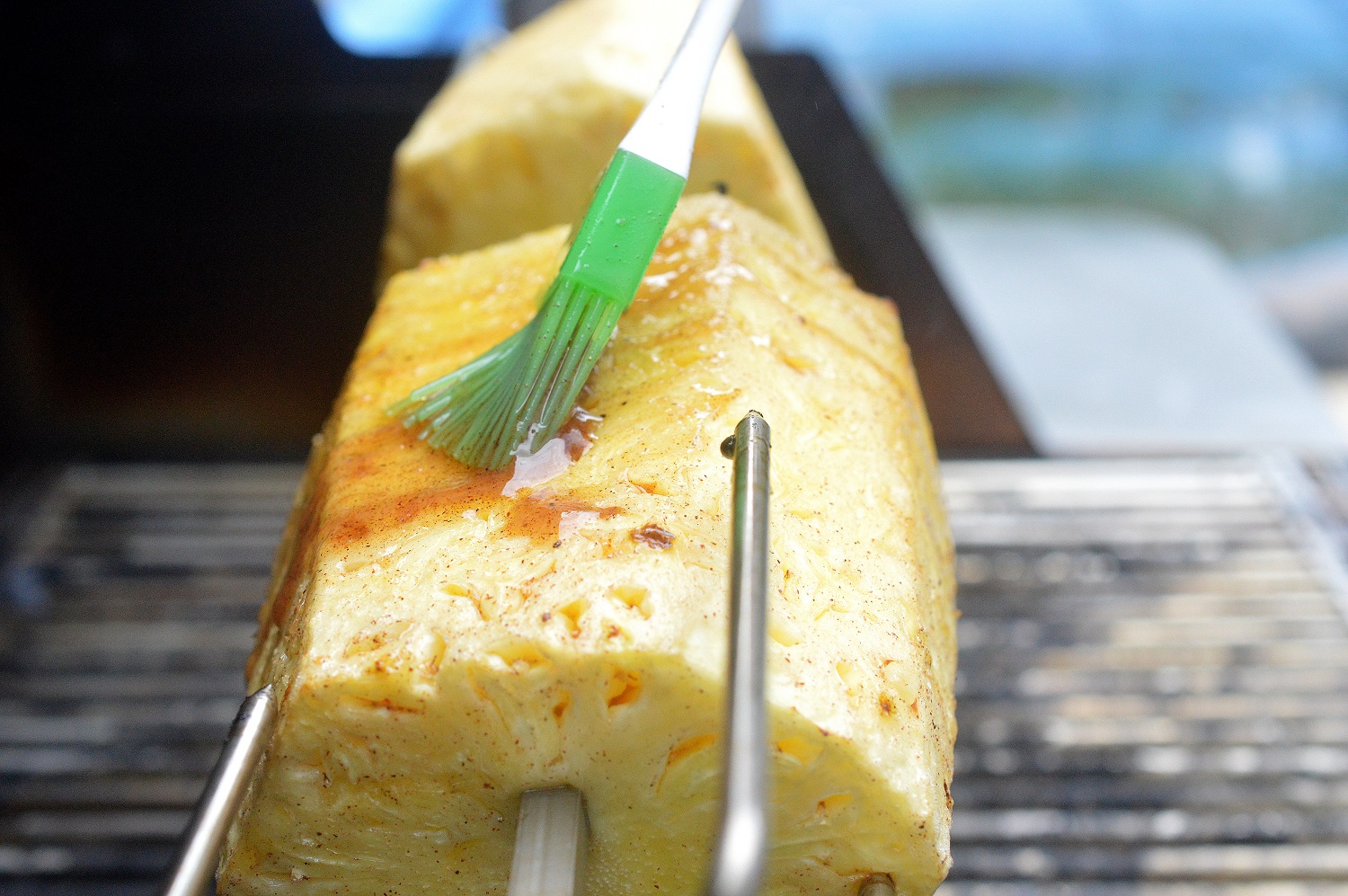 One of the best desserts you can make! Whole Brown Sugar & Bourbon Glazed Rotisserie Glazed Pineapple