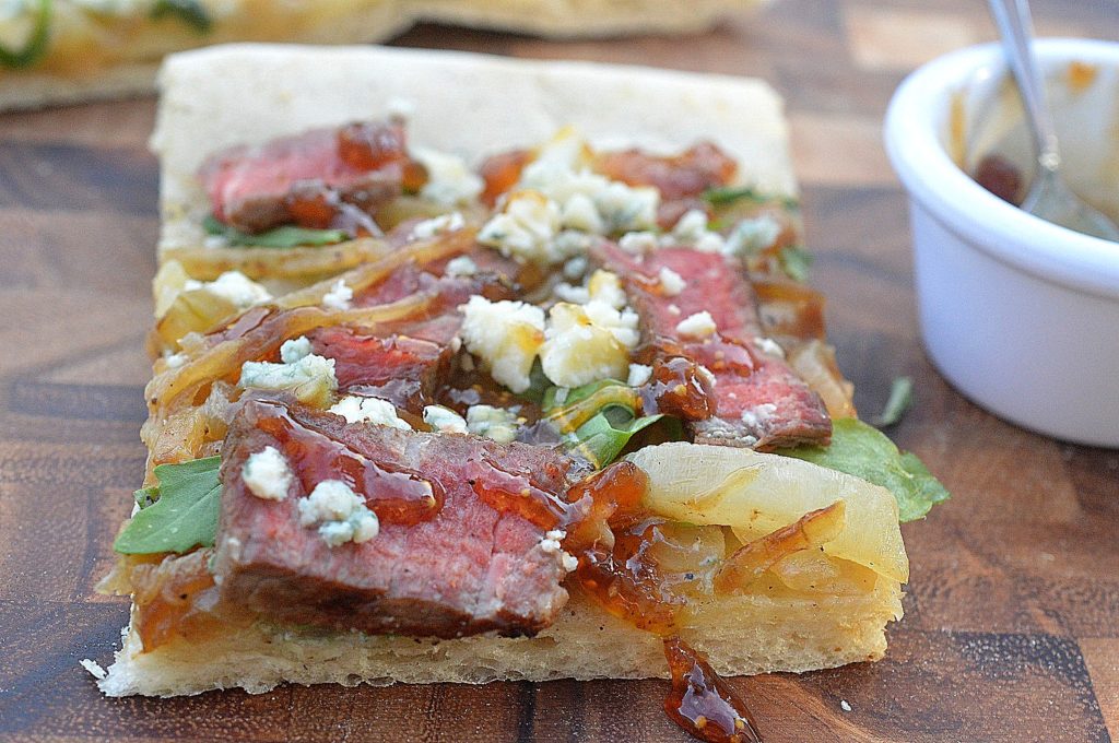 Steak Onion & Blue Cheese Pizza with Fig Jam