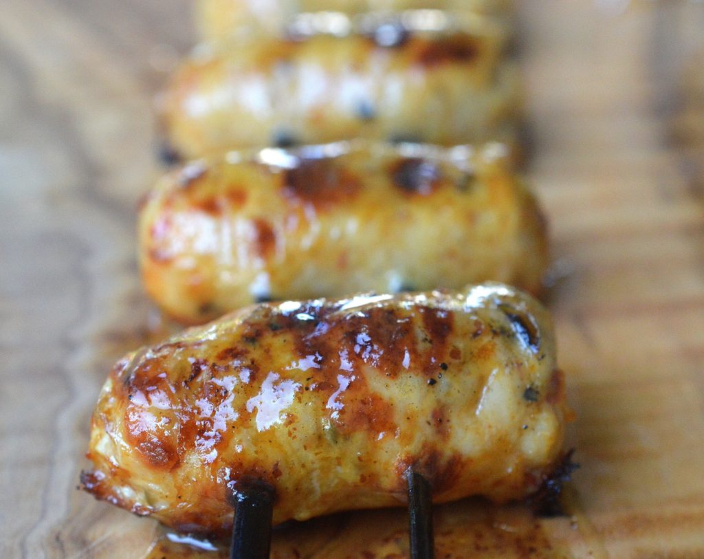 Honey Mustard Chicken Sausage Kebabs, YUM!