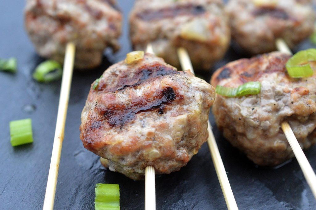 Grilled Greek Lamb Meatballs with Tzatziki Sauce, so good and gluten free!