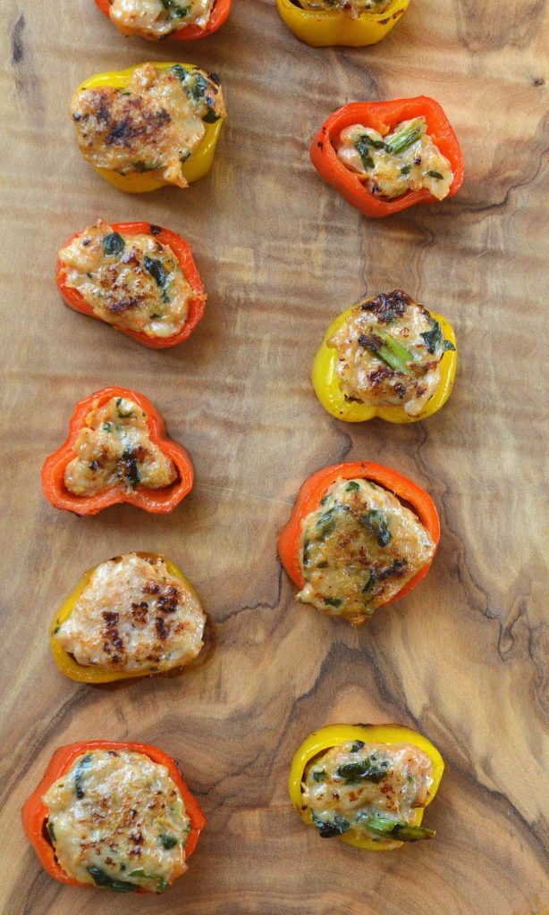 Chicken Sausage Stuffed Pepper Rings - A perfect party pick up!