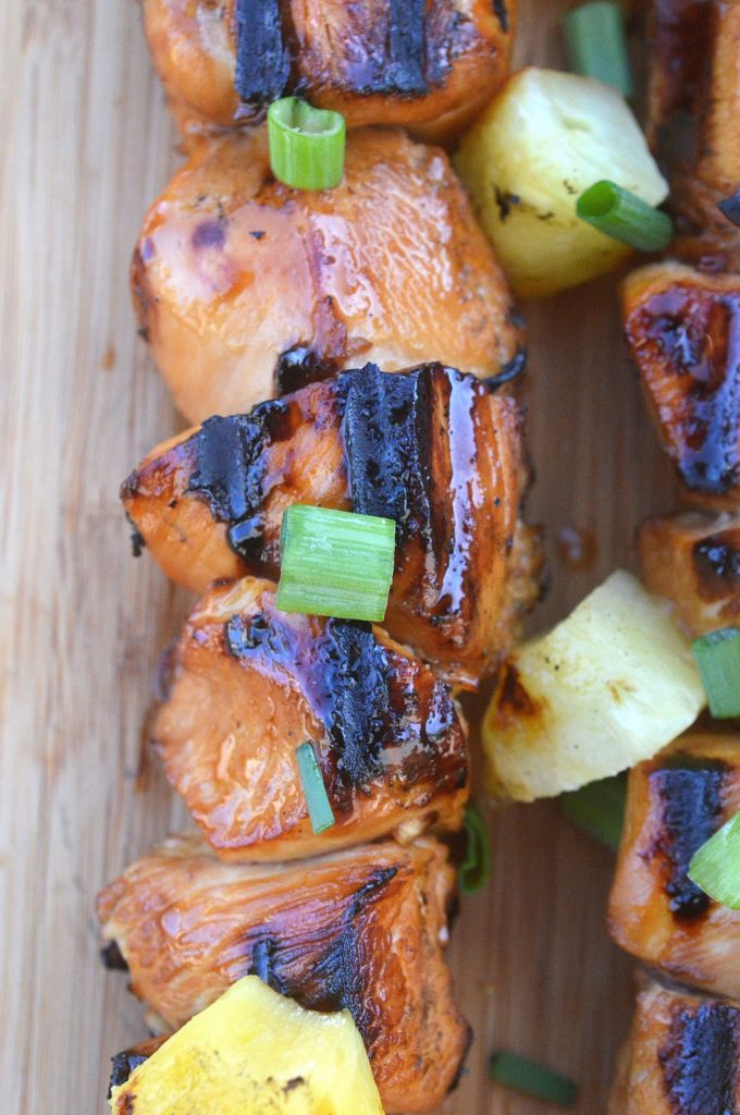 Hawaiian Chicken Skewers on the Grill