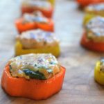 Sausage Stuffed Pepper Rings - Mini peppers sliced & stuffed with sausage make a perfect pick up snack or entree for the kids lunchboxes, parties or snack!