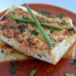 Pan Seared halibut in Thai Curry Sauce
