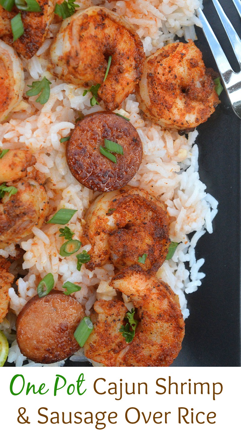 One Pot Cajun Shrimp & Sausage Over Rice