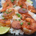 One Pot Cajun Shrimp & Sausage Over Rice