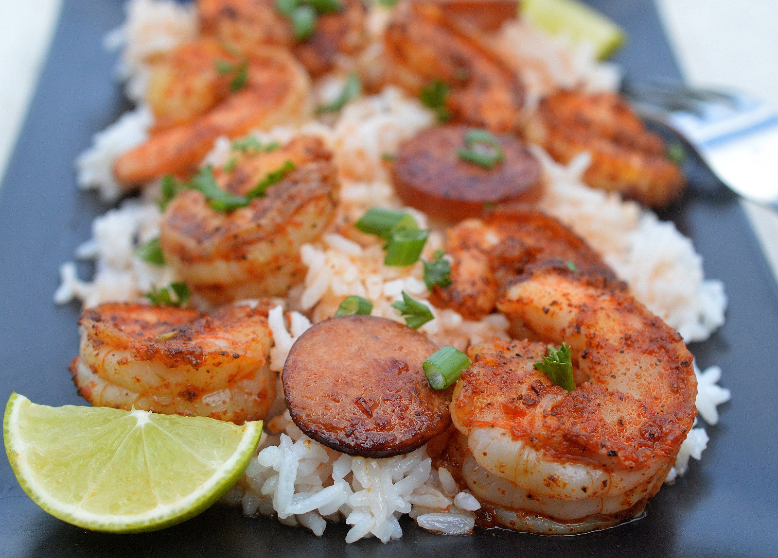 One Pot Cajun Shrimp Sausage Over Rice