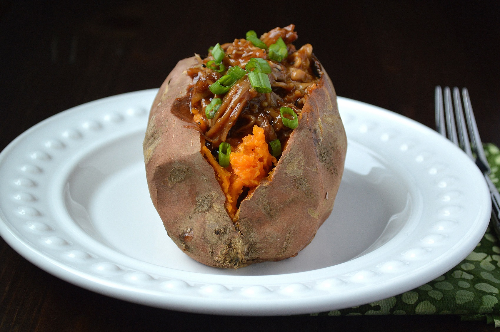 Pulled Pork Stuffed Sweet Potato So delicious together!