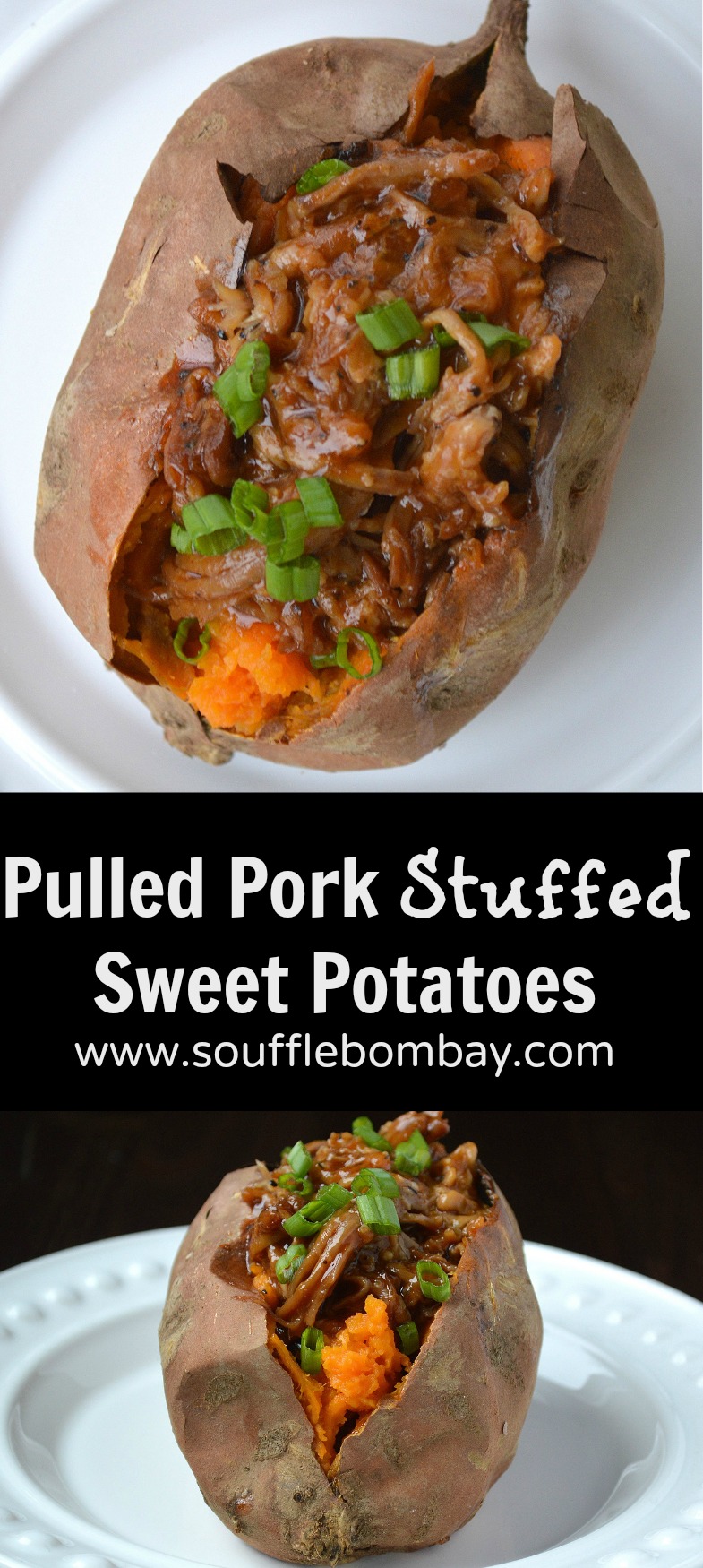 Pulled Pork Stuffed Sweet Potatoes. A great use for left over Pulled Pork PLUS they go together so well! 