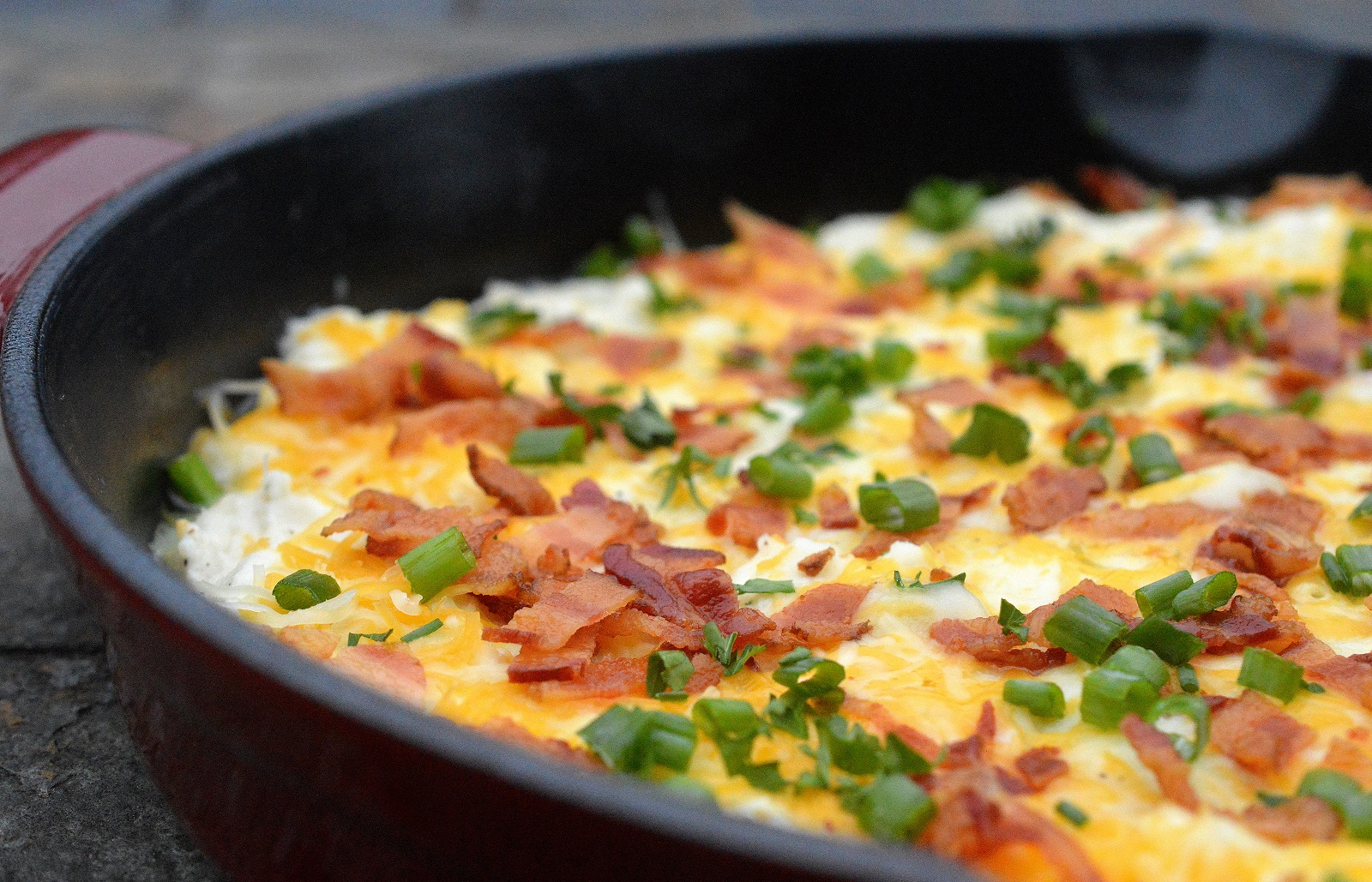 Loaded Mashed Potato Skillet - The BEST use for leftover mashed potatoes! 