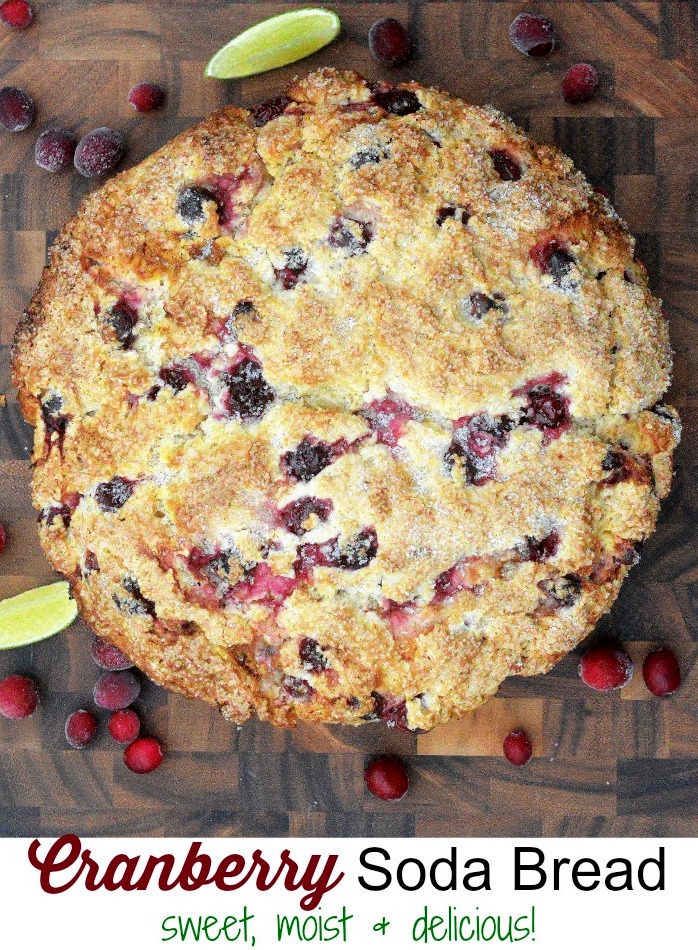 Cranberry Soda Bread recipe comes together quick, is moist and sweet and makes a festive offering Christmas bread Thanksgiving bread